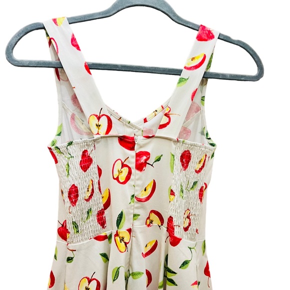 Miss Lulo Mini Retro Floral Apples Dress Size XS 96% Cotton 4% Spandex Preowned - Picture 13 of 16
